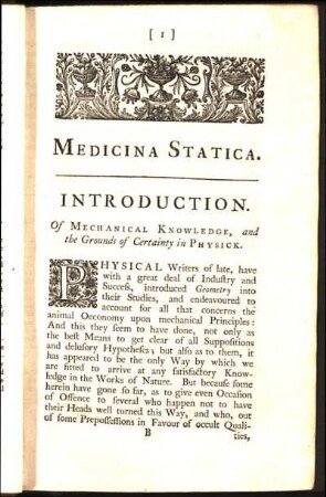 Introduction. Of Mechanical Knowledge, and the Grounds of Certainty in Physick.