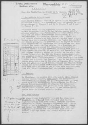Eybach: Visitationsbericht mit Pfarrbericht 1959