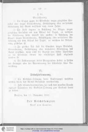 IX Schlußbestimmungen