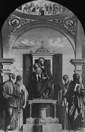 Thronende Maria mit dem Kind und den Heiligen Petrus, Romualdus, Benedikt und Paulus
