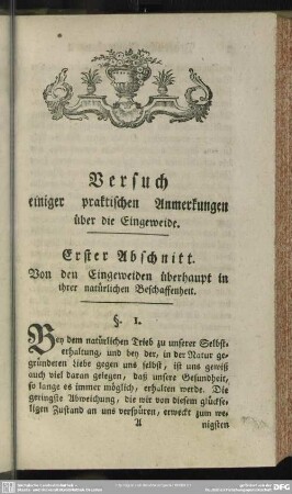 Erster Abschnitt. Von den Eingeweiden überhaupt in ihrer natürlichen Beschaffenheit