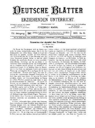 Comentius der Apostel des Friedens