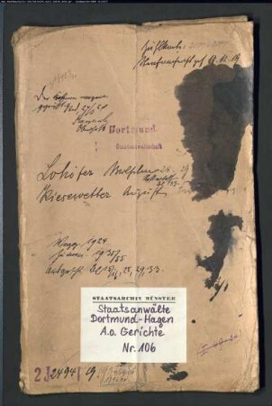 Angeklagter: Lohöfer, Wilhelm; Angeklagter: Kiesewetter, August: Landfriedensbruch (Plünderungen usw. in Hamm am 3.- 4.7.1919)