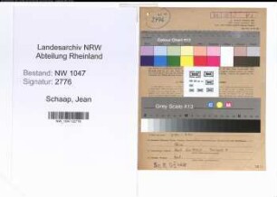 Entnazifizierung Jean Schaap , geb. 19.01.1889 (Fabrikant)