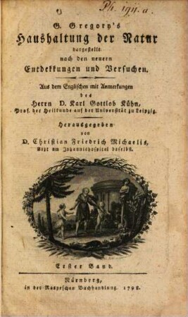Haushaltung der Natur. Bd. 1 (1798)