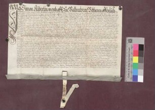 Simon Auberlin zu Ballrechten leiht vom Deutsch-Ordens-Hauskomtur in Freiburg, Christoph Thumb von Neuburg, 50 Gulden, verzinslich mit 2 1/2 Gulden.