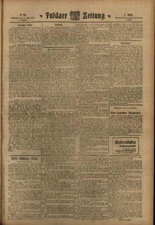 Zweite Ausgabe vom Donnerstag, den 21. April 1910.