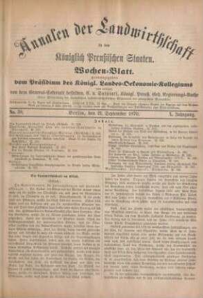 No. 38. Berlin, den 21. September 1870. X. Jahrgang.
