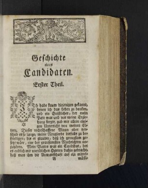 Geschichte eines Kandidaten. Erster Theil.
