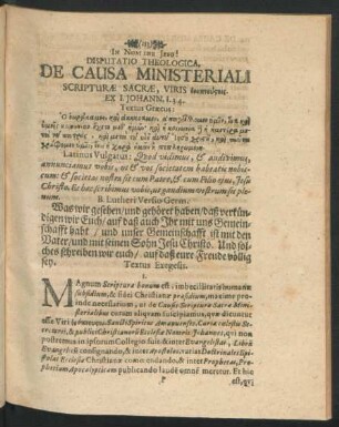 Disputatio Theologica, De Causa Ministeriali Scripturae Sacrae ...