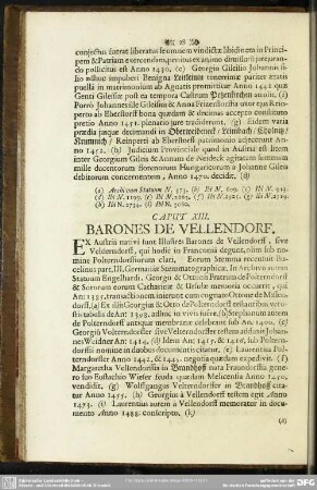 Caput XIII. Barones de Vellendorf