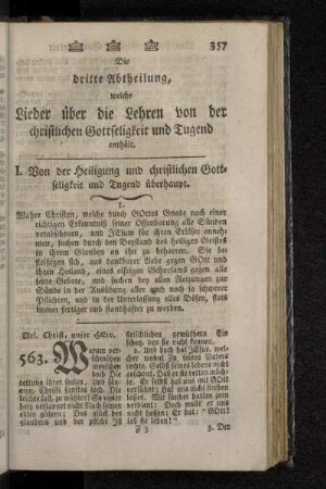 I. Von der Heiligung und christlichen Gottseligkeit und Tugend überhaupt.