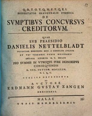 Diss. inaug. iur. de sumptibus concursus creditorum