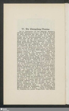 VI. Die Chorgesang-Vereine