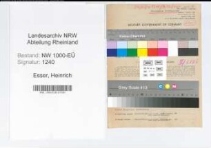 Entnazifizierung Heinrich Esser, geb. 07.10.1896 (Arbeiter)