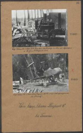 Englischer "Vickers"-Doppeldecker,2-Sitzer, "Rolls Royce"-Motor 260 PS, 12 Zylinder von Leutnant Freiherr v. RICHTHOFEN bei Izel abgeschossen