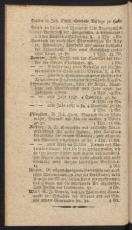 Bücher in Joh. Christ. Hendels Verlage zu Halle.