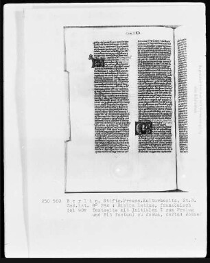 Biblia latina — Initiale E (t factum), darin Josua?, Folio 90verso