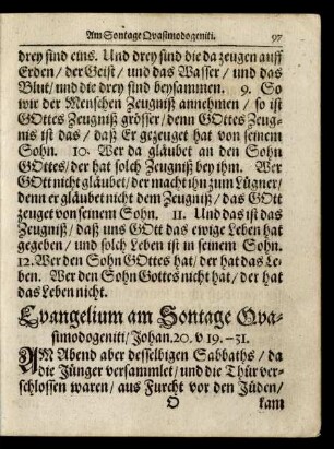 Evangelium am Sontage Quasimodogeniti