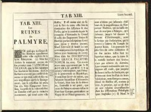Tab. XIII. Les Ruines de Palmyre.