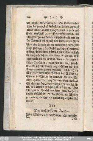 XVI. Der wohlgebläute Marder.
