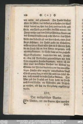 XVI. Der wohlgebläute Marder.