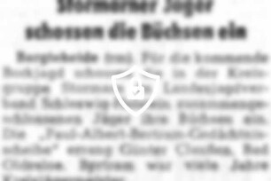 Stormarner Jäger schlossen die Büchsen ein