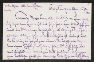 Brief von Herbert Eulenberg und Hedda Eulenberg an Benvenuto Hauptmann