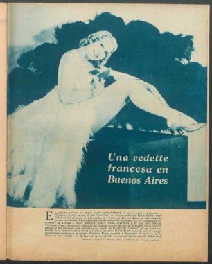 Una vedette francesa en Buenos Aires [Fotografía]
