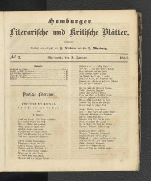 Nummer 2. Mittwoch, den 3. Januar