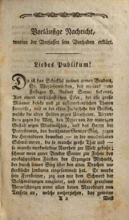 Gallerie der Teufel : bestehend in e. auserlesenen Sammlung von Gemählden moral. polit. Figuren, deren Orig. ..., nebst einigen bewährten Recepten .... 1. (1777). - 104 S.