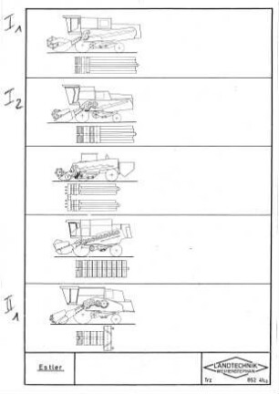 Mähdrescherbauarten von Schüttlermaschinen
