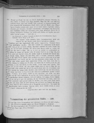 Versammlung der preussischen Städte. - 1408.