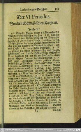 Der VI. Periodus. Von den Schwäbischen Kaysern