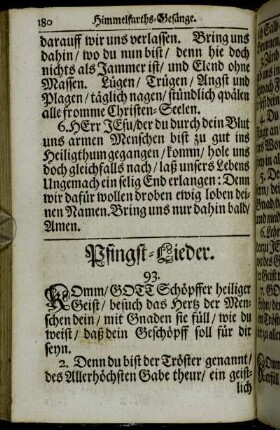 Pfingst-Lieder.