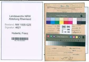 Entnazifizierung Franz Huberts , geb. 06.03.1913 (Drogist)