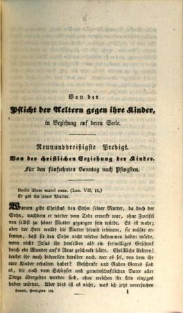 Christliche Sittenlehre der evangelischen Wahrheiten : dem christlichen Volke in sonn- und festtäglichen Predigten vorgetragen, 3. 1. Abth., Christlicher Lebensstand ; 3. Theil