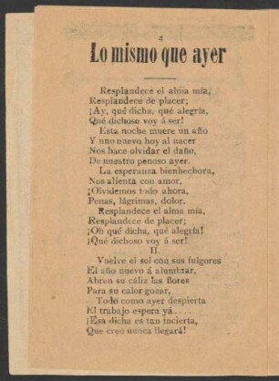 Lo mismo que ayer