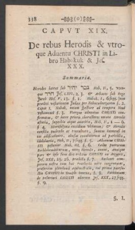 Caput XIX. De rebus Herodis & utroque Adventu Christi in Libro Habakuk & Jes. XXX.