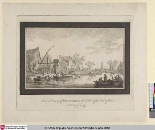 [Dorfansicht mit Fischerbooten; Alphen near Leyden]