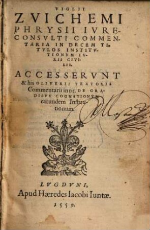 Commentaria in decem titulos Institutionum juris civilis