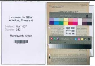 Entnazifizierung Anton Mandewirth , geb. 09.10.1902 (Landwirt)