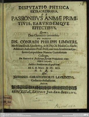 De passionibus animae primitivis