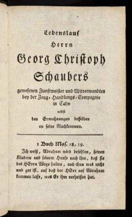 3-80, Lebenslauf Herrn Georg Christoph Schaubers