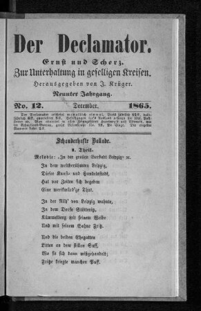 Schauderhafte Ballade.