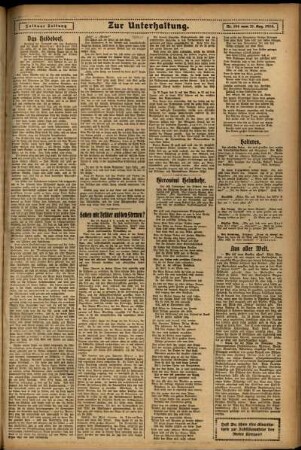 Zweite Ausgabe vom Donnerstag, den 21. August 1924.