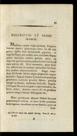 Descriptio Et Sedes Morbi