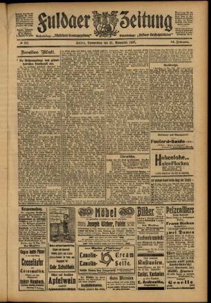 Zweite Ausgabe vom Donnerstag, den 21. November 1907.
