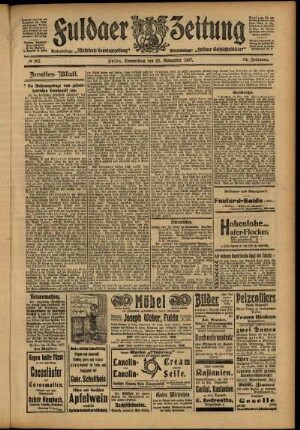 Zweite Ausgabe vom Donnerstag, den 21. November 1907.