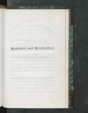 Wahrheit und Wirklichkeit